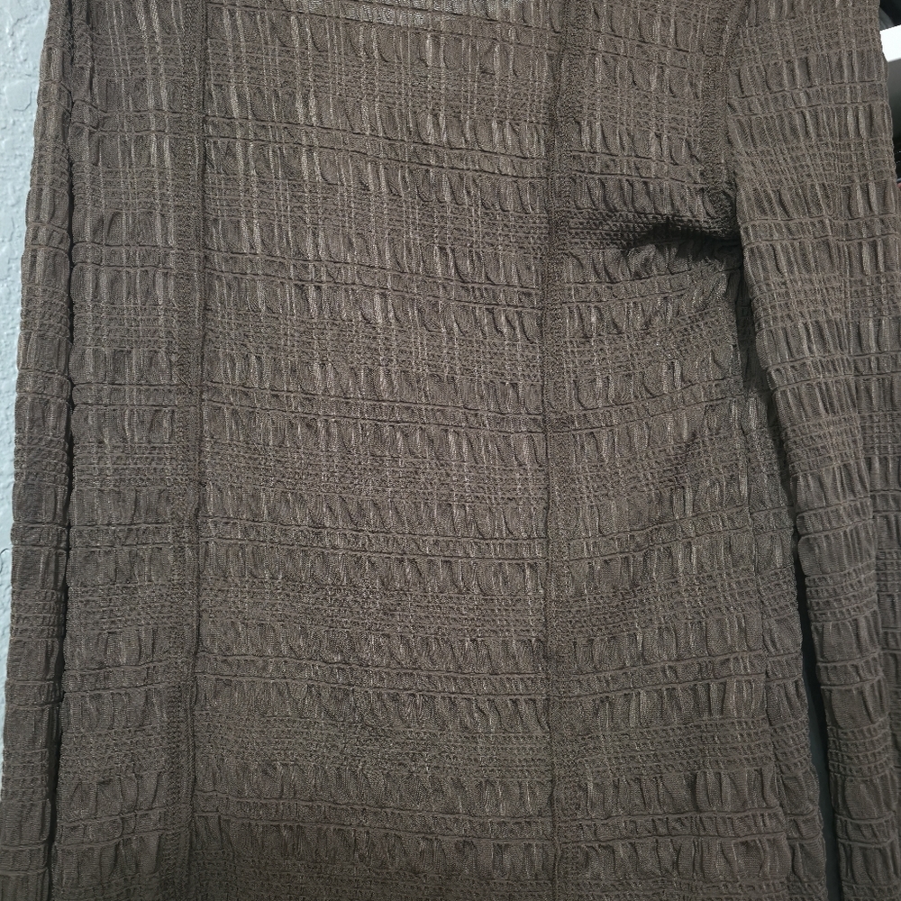 Topshop Textured Brown Knit Top